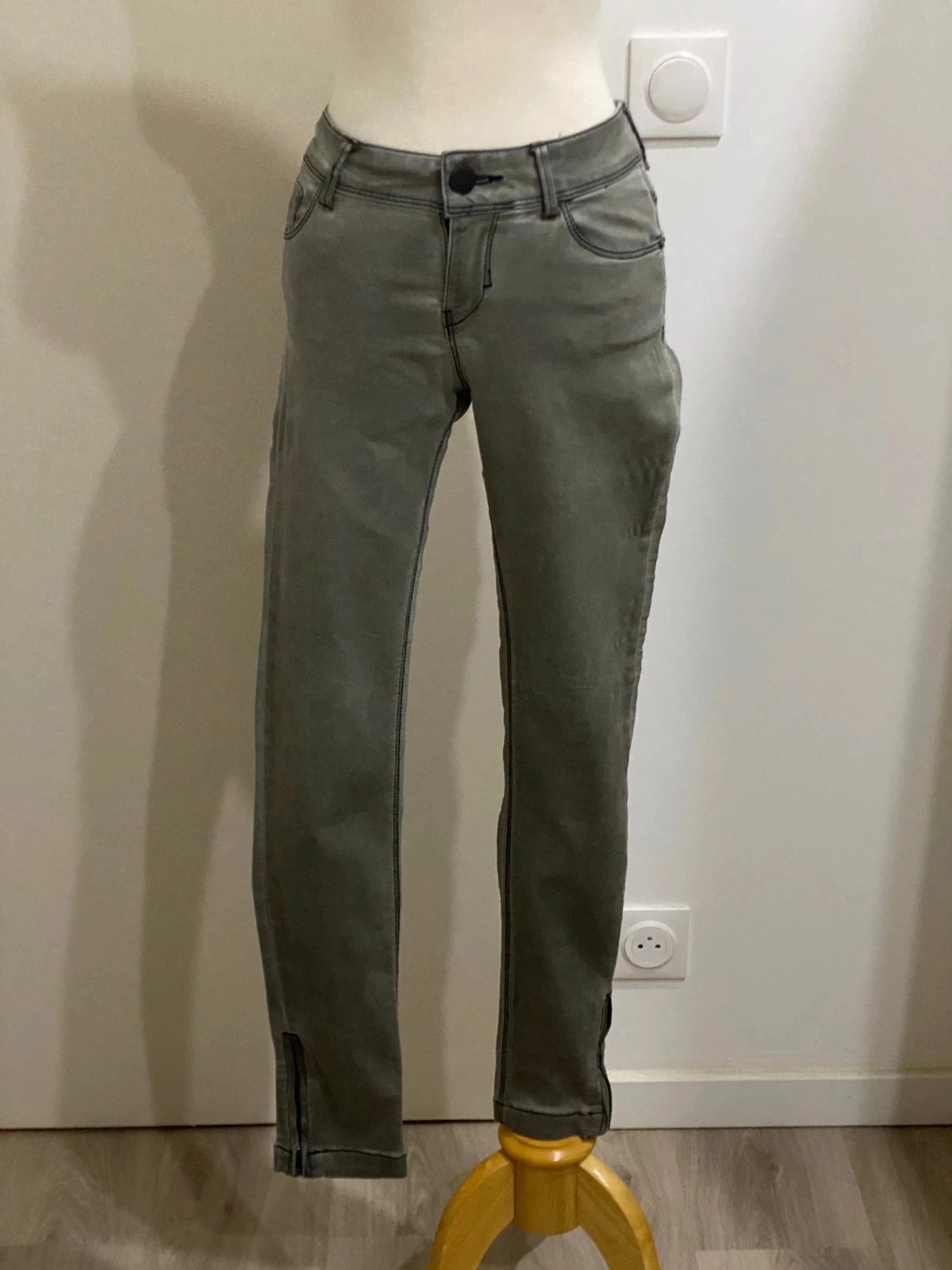 Pantalon Jean gris slim skinny femme Bonobo Jeans Taille XS/S 👖
